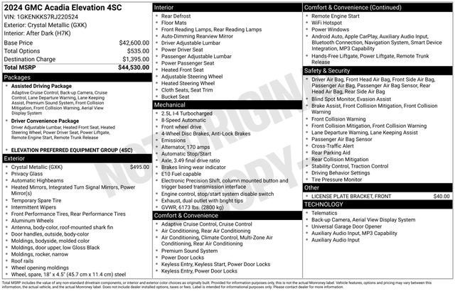 2024 GMC Acadia Elevation