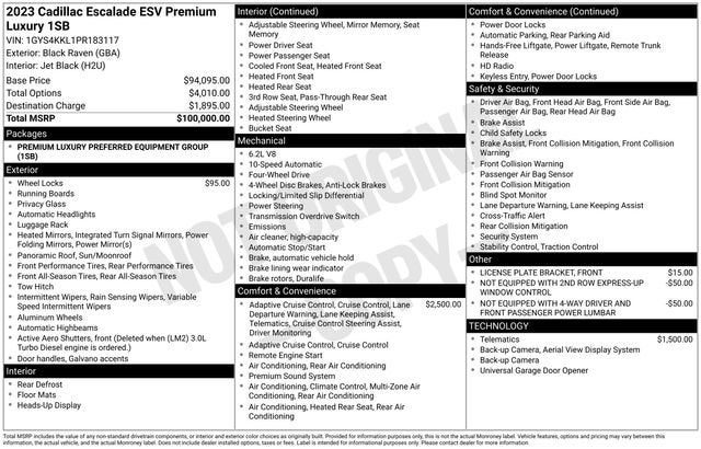 2023 Cadillac Escalade ESV Premium Luxury