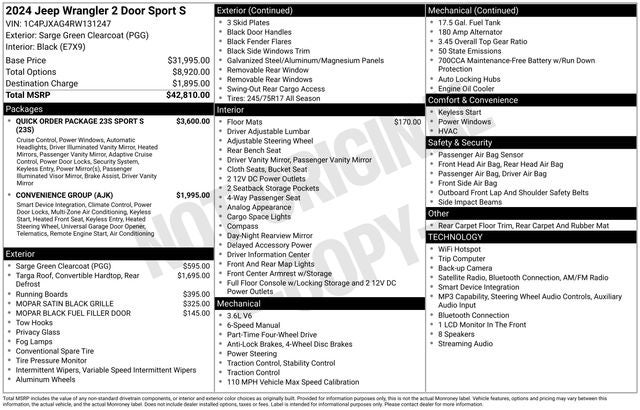 2024 Jeep Wrangler Sport S