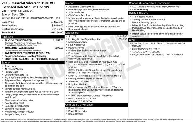 2015 Chevrolet Silverado 1500 WT