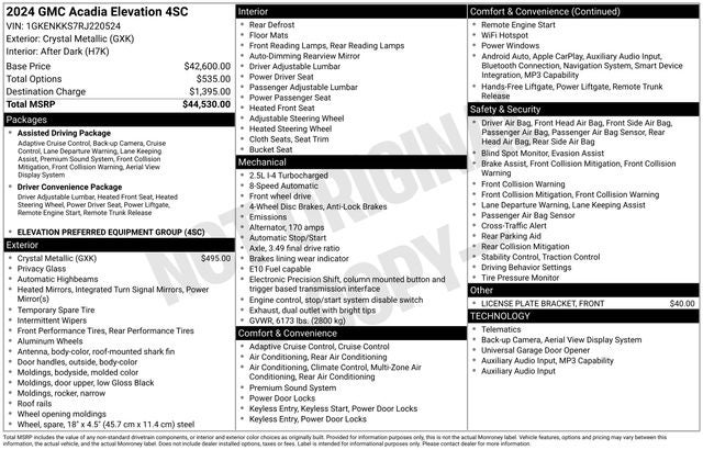 2024 GMC Acadia Elevation