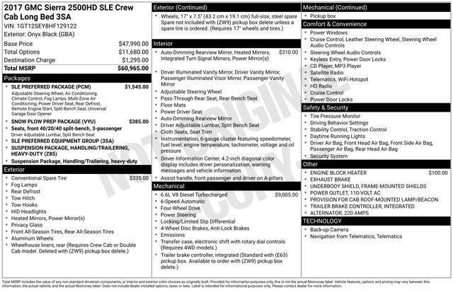 2017 GMC Sierra 2500HD SLE