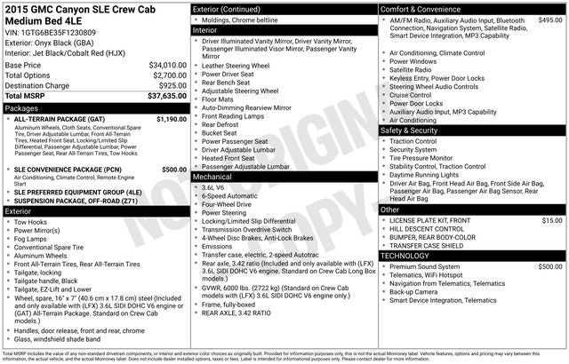 2015 GMC Canyon SLE1