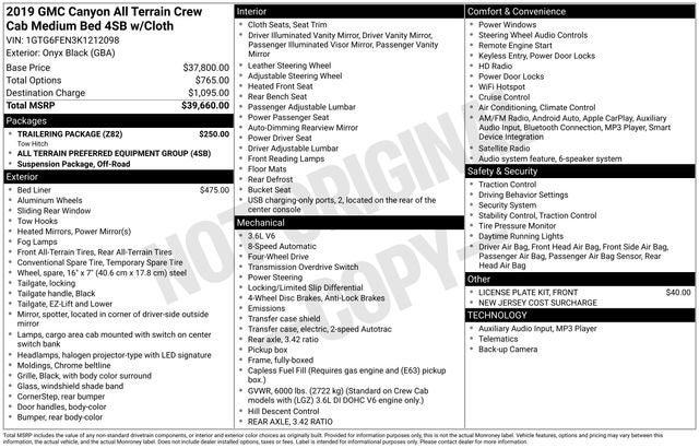 2019 GMC Canyon All Terrain