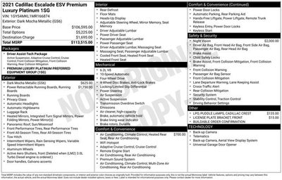 2021 Cadillac Escalade ESV Premium Luxury Platinum