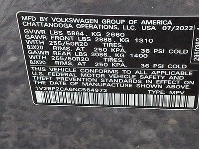 2022 Volkswagen Atlas 2.0T SEL