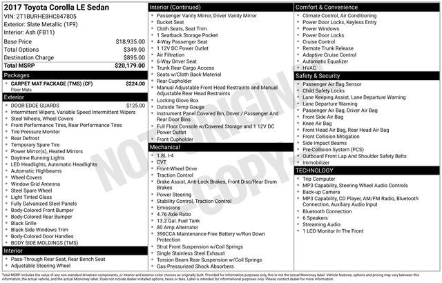 2017 Toyota Corolla LE