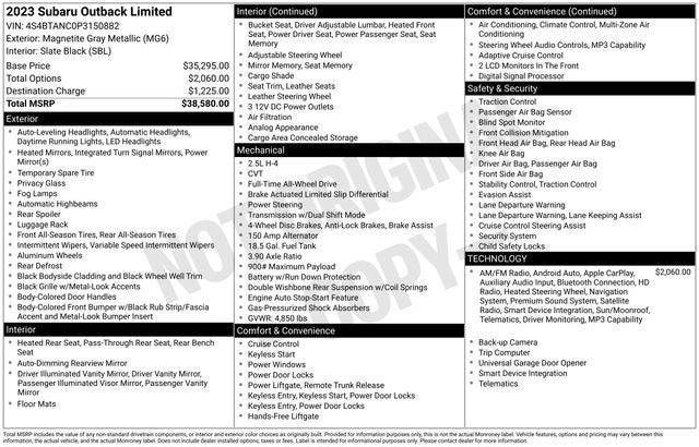 2023 Subaru Outback Limited