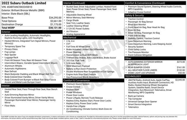 2022 Subaru Outback Limited