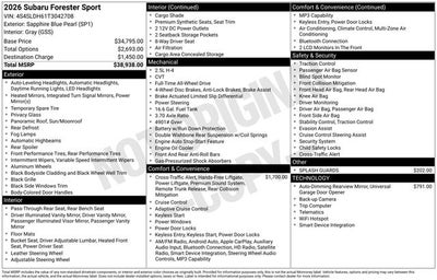 2026 Subaru Forester Sport