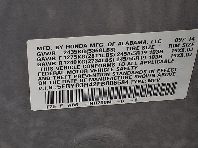 2015 Acura MDX 3.5L Technology Package