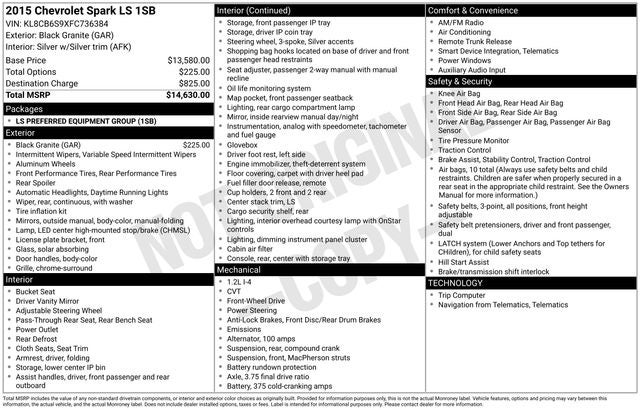 2015 Chevrolet Spark LS