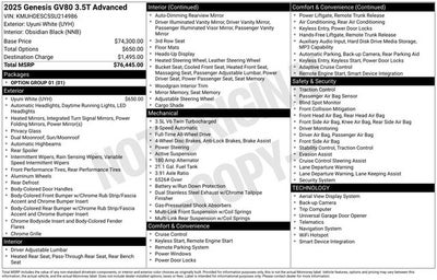 2025 Genesis GV80 3.5T Advanced