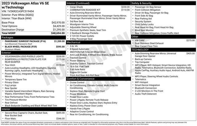 2023 Volkswagen Atlas 3.6L V6 SE w/Technology